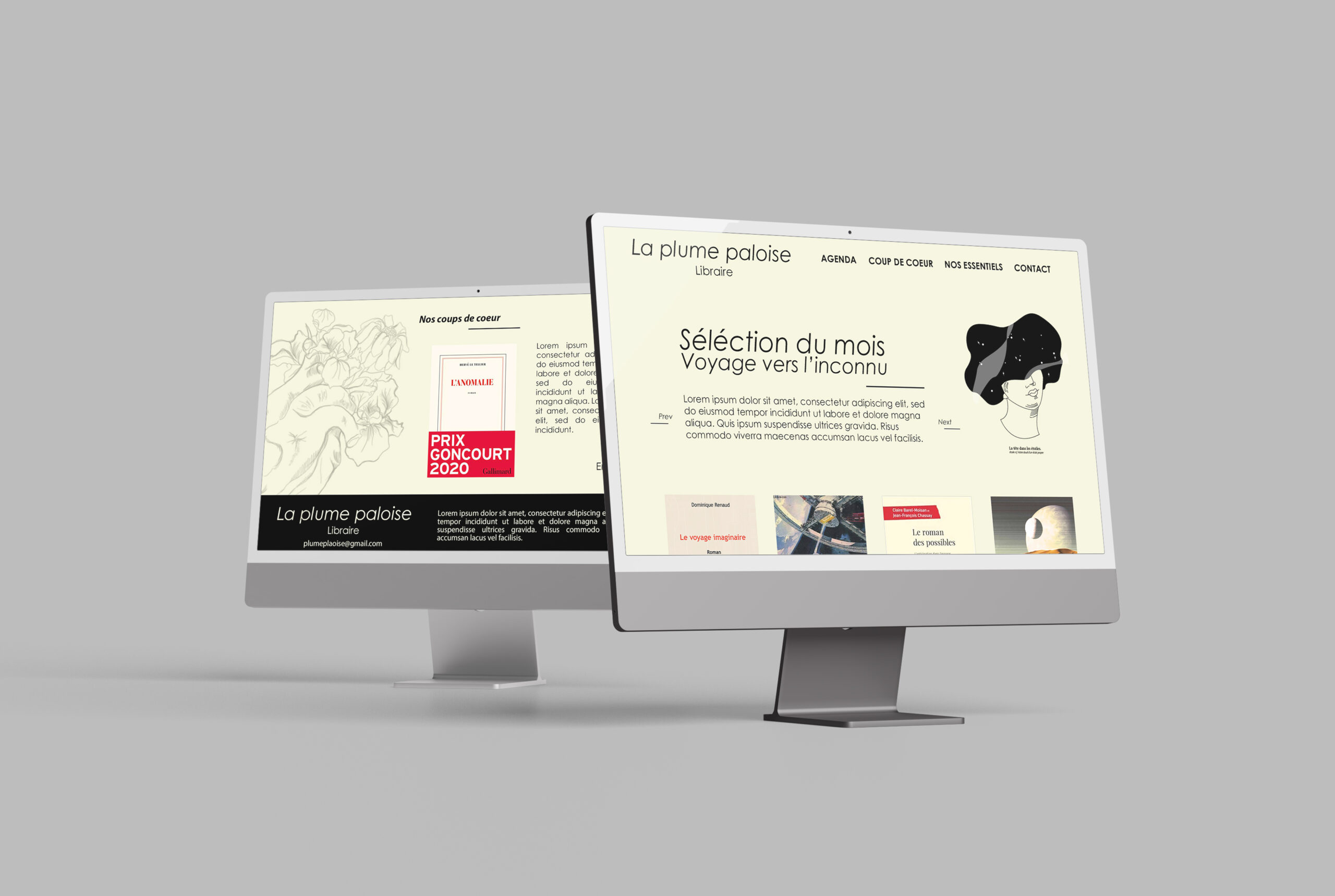 Création d'une maquette pour une librairie à Pau. Design graphique.